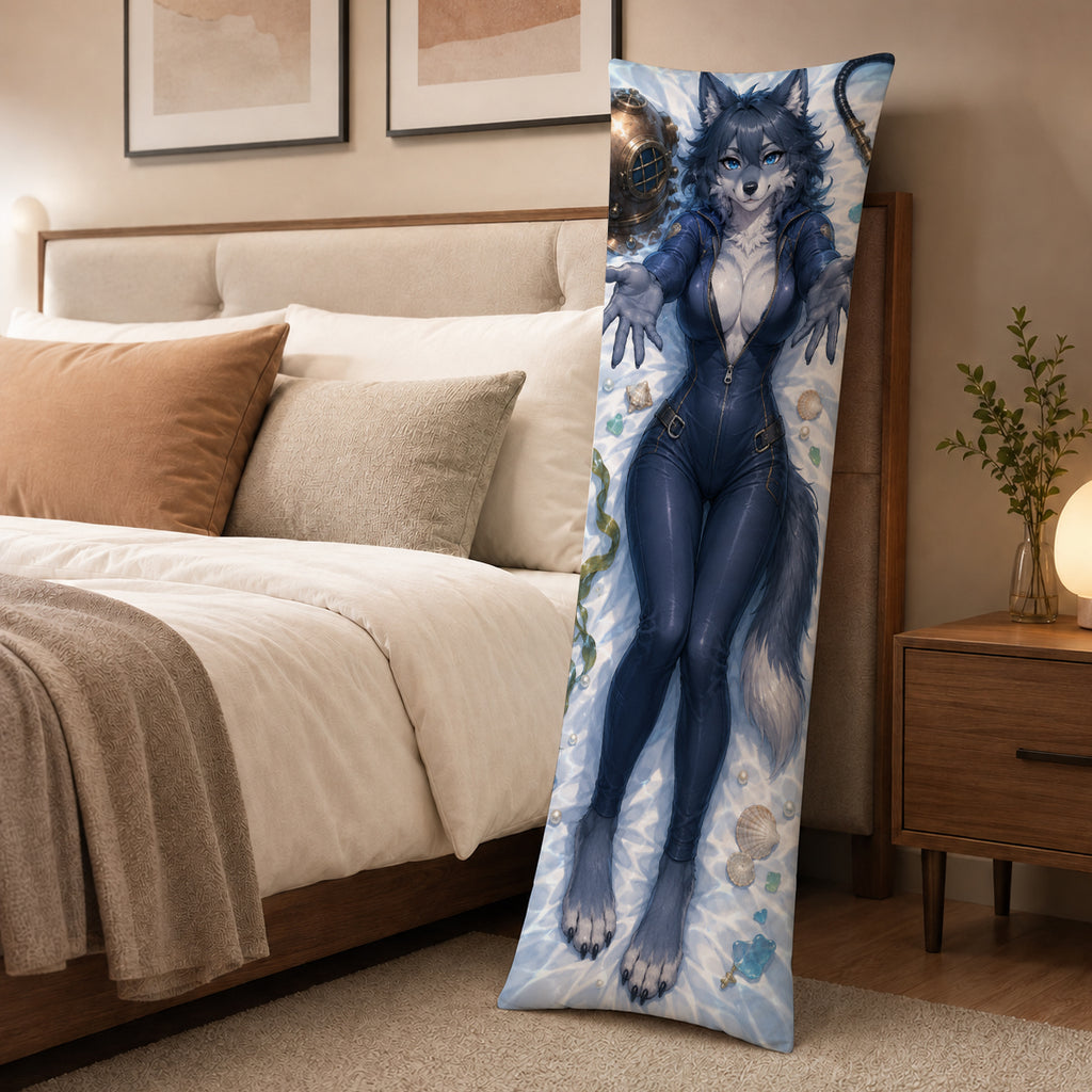 Deep Sea Diver Wolf furry body pillow cover product image 3