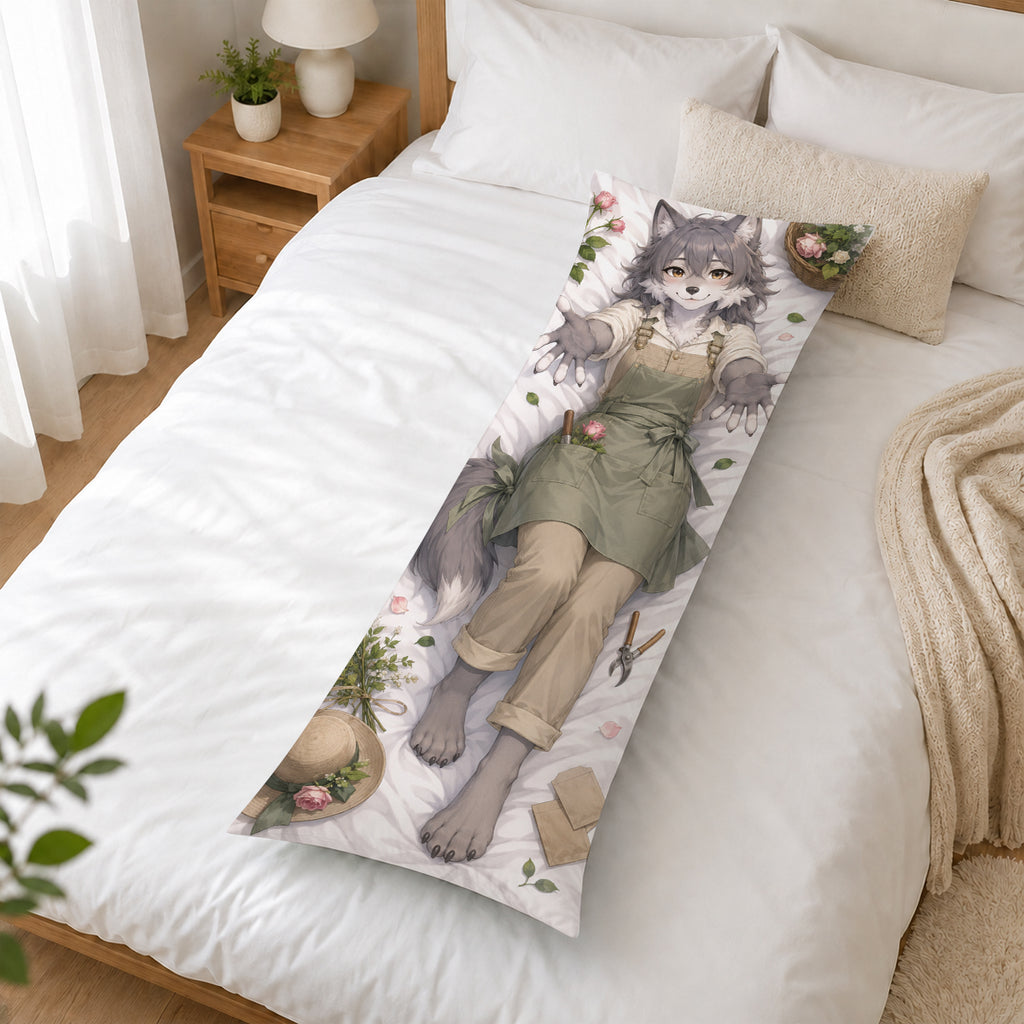 Royal Gardener Wolf furry body pillow cover product image 2