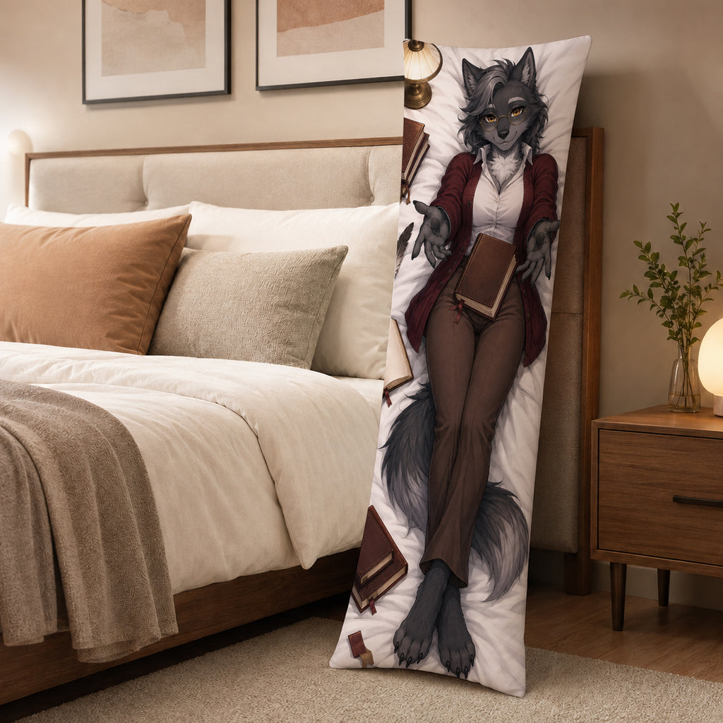 Librarian Wolf furry body pillow cover product image 3