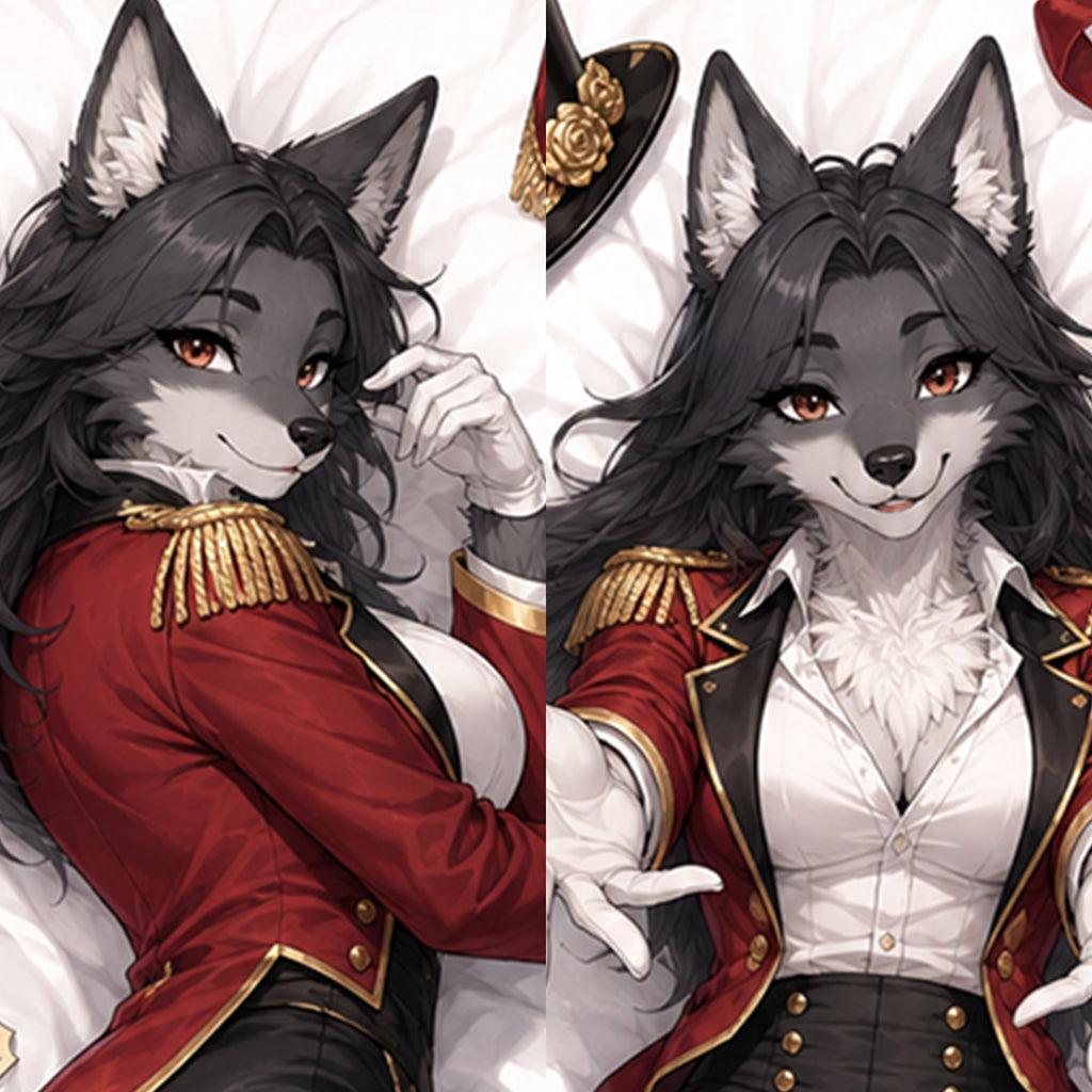 Circus Ringmaster Wolf furry body pillow cover product image 1