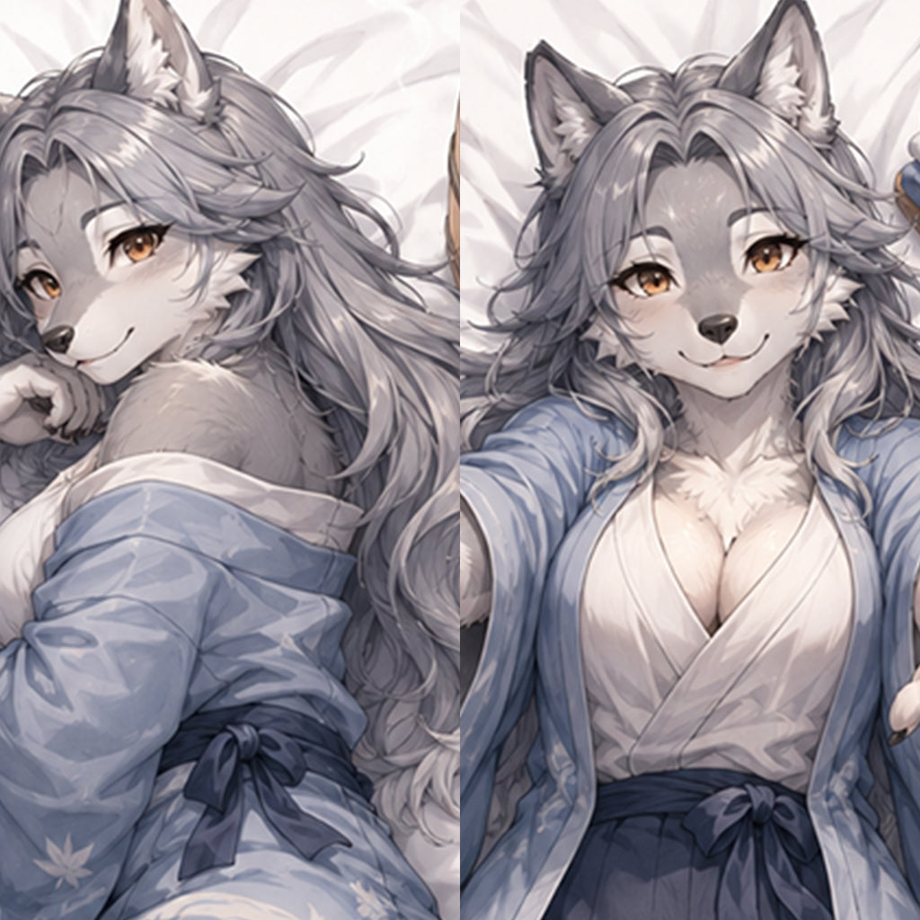 Hot Spring Innkeeper Wolf furry body pillow cover product image 1
