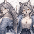 Hot Spring Innkeeper Wolf furry body pillow cover product image 1