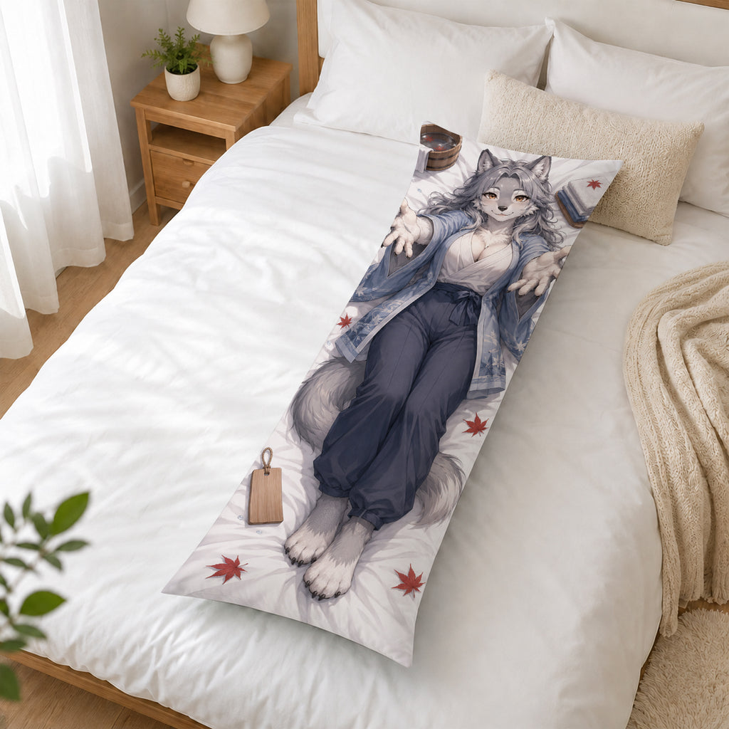Hot Spring Innkeeper Wolf furry body pillow cover product image 2