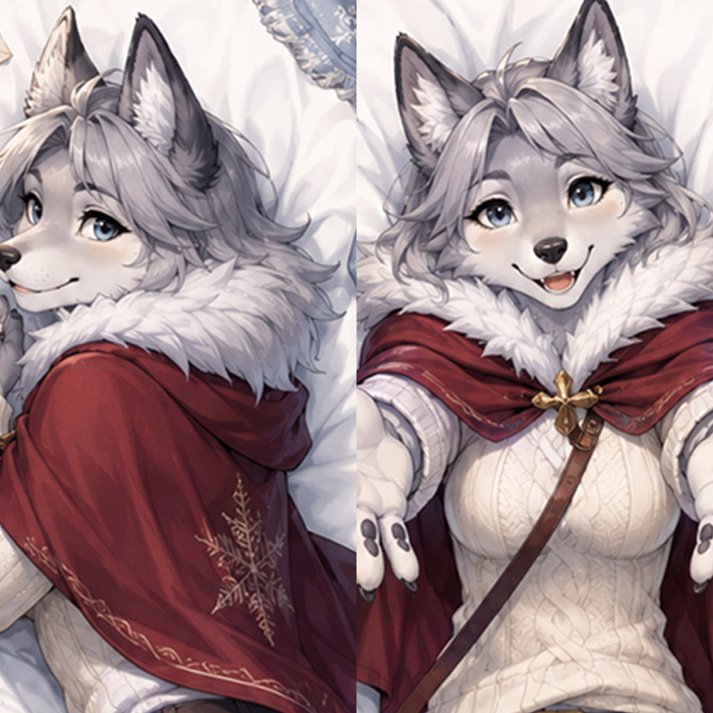 Alpine Post Wolf furry body pillow cover product image 1
