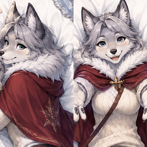 Alpine Post Wolf furry body pillow cover product image 1