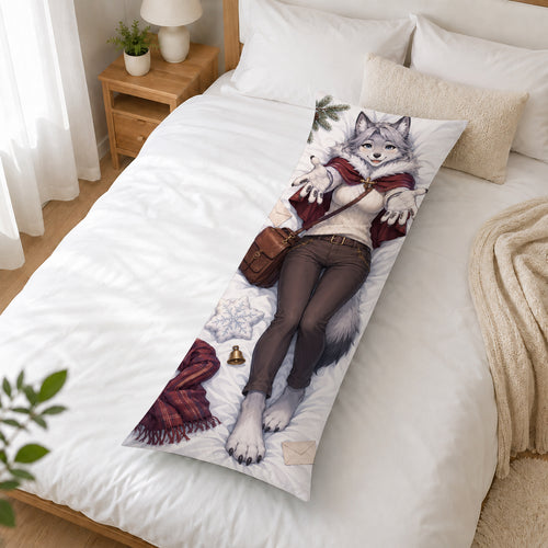 Alpine Post Wolf furry body pillow cover product image 2