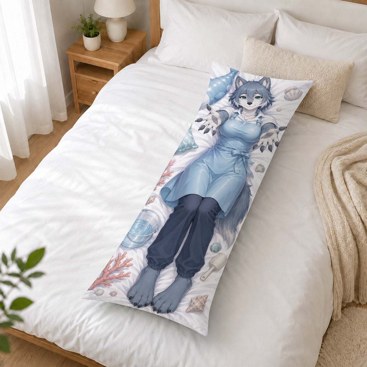 Aquarium Keeper Wolf furry body pillow cover product image 2