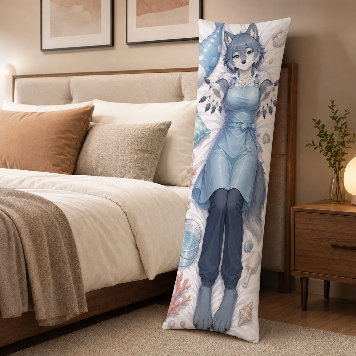 Aquarium Keeper Wolf furry body pillow cover product image 3