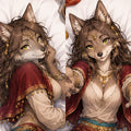 Spice Caravan Wolf furry body pillow cover product image 1