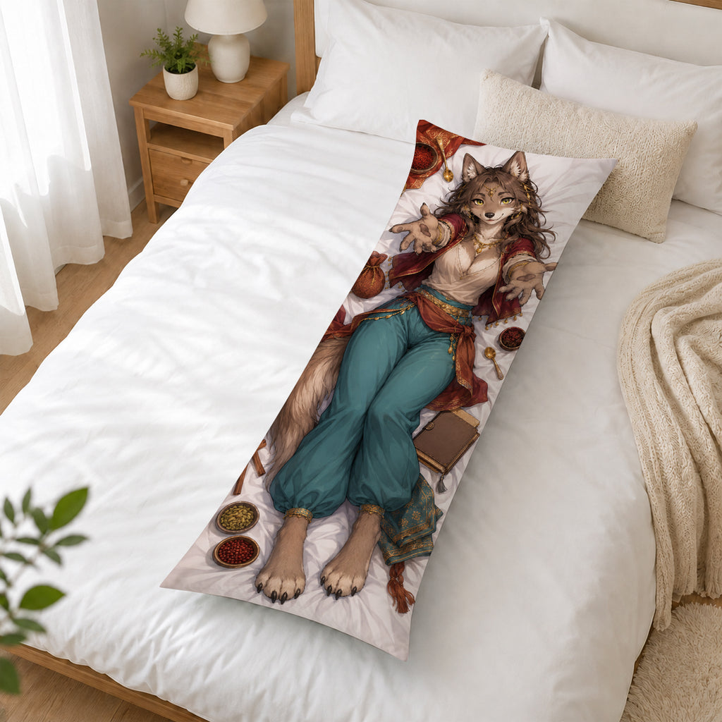 Spice Caravan Wolf furry body pillow cover product image 2