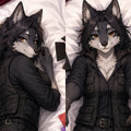 Theater Lighting Wolf furry body pillow cover product image 1