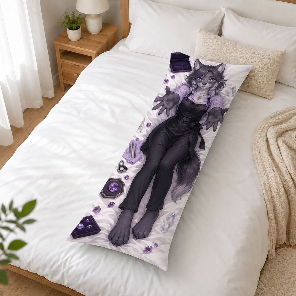 Gem Cutter Wolf furry body pillow cover product image 2