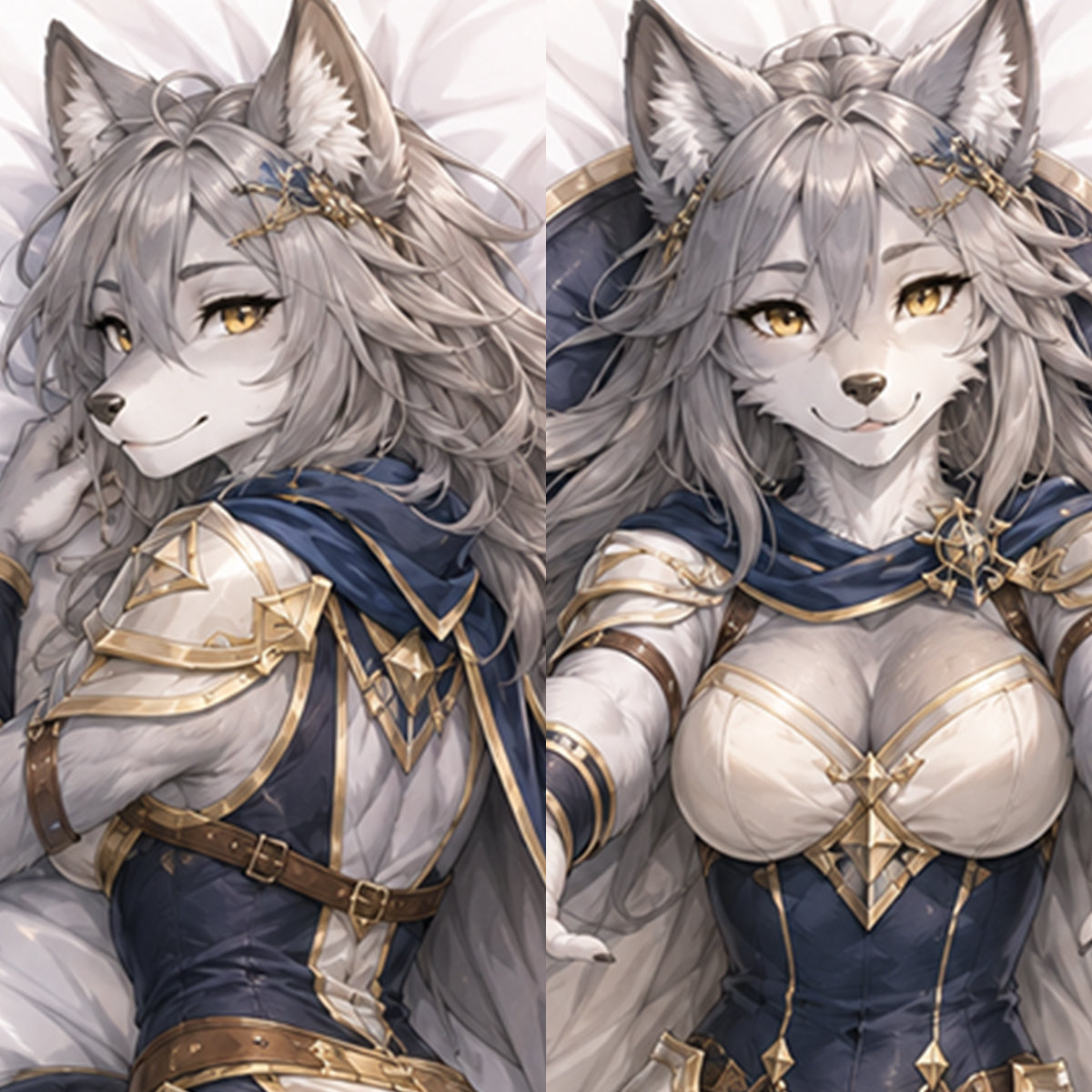 Oathbound Guardian Wolf furry body pillow cover product image 1
