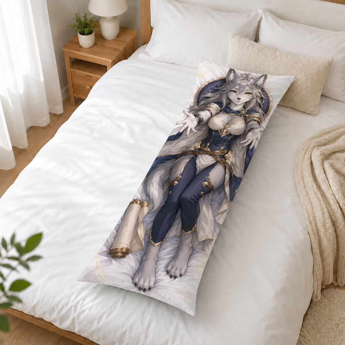 Oathbound Guardian Wolf furry body pillow cover product image 2