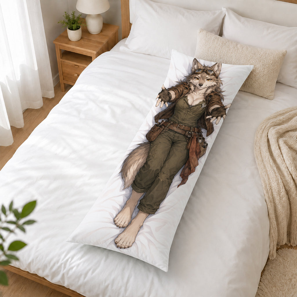 Wasteland Engineer Wolf furry body pillow cover product image 2