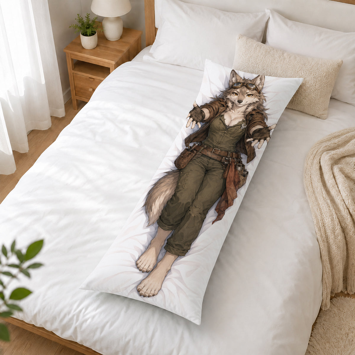 Wasteland Engineer Wolf furry body pillow cover product image 2