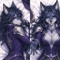 Rune Battlemage Wolf furry body pillow cover product image 1