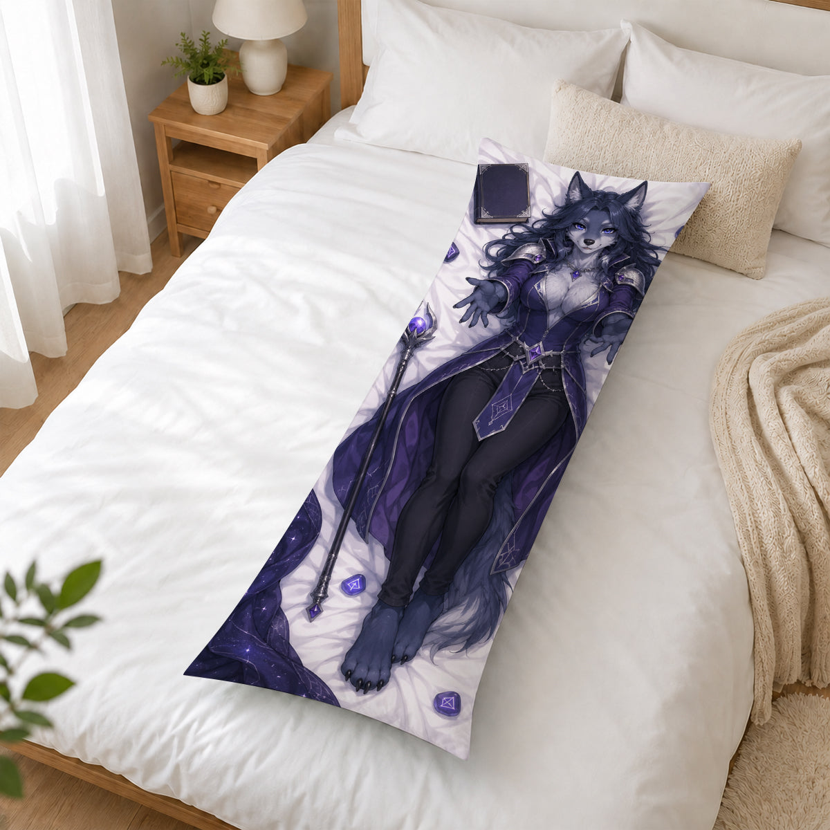 Rune Battlemage Wolf furry body pillow cover product image 2