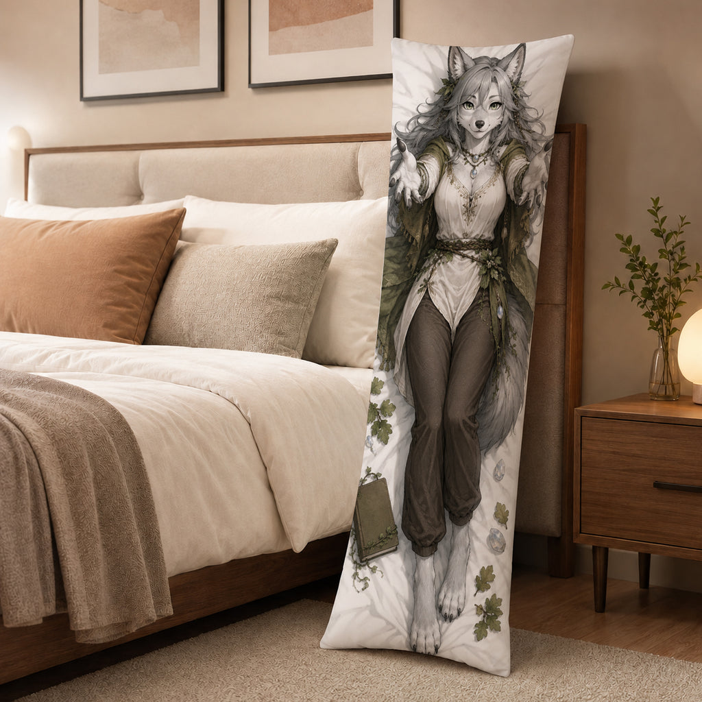Moon Grove Druid Wolf furry body pillow cover product image 3