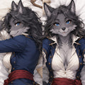 Storm Corsair Wolf furry body pillow cover product image 1