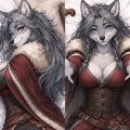 Northern Skald Wolf furry body pillow cover product image 1