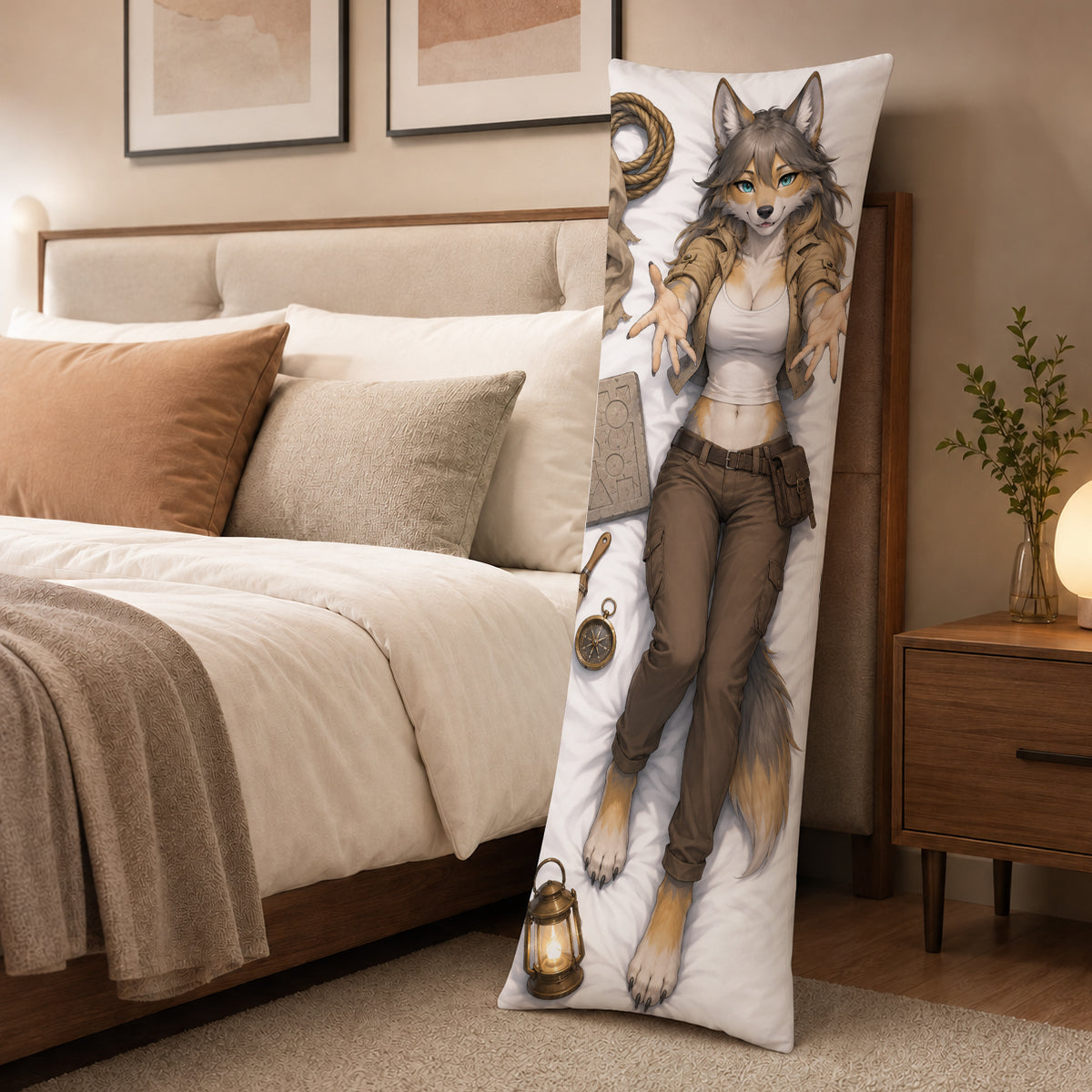 Relic Puzzle Wolf furry body pillow cover product image 3