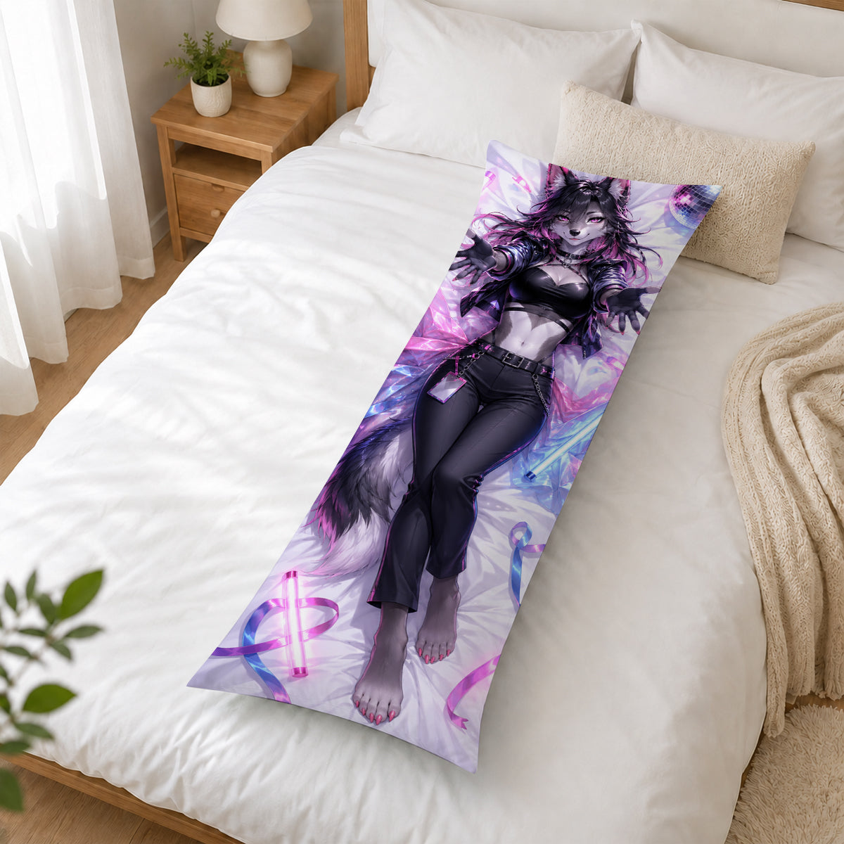 Club Dancer Wolf furry body pillow cover product image 2