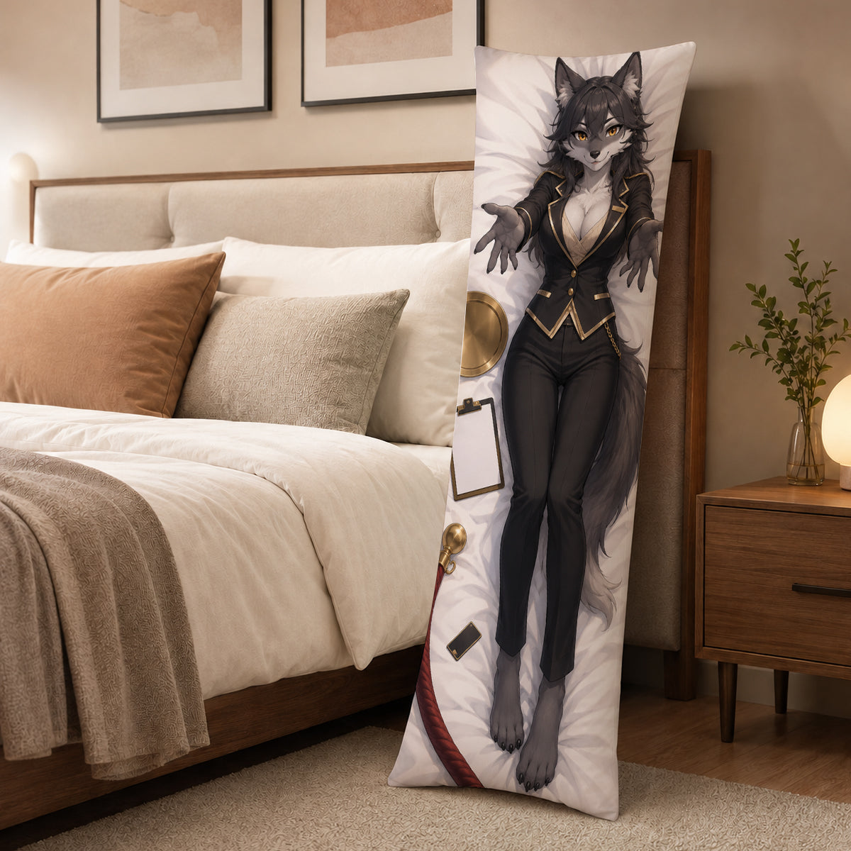 Lounge Host Wolf furry body pillow cover product image 3