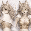 Champagne Host Wolf furry body pillow cover product image 1