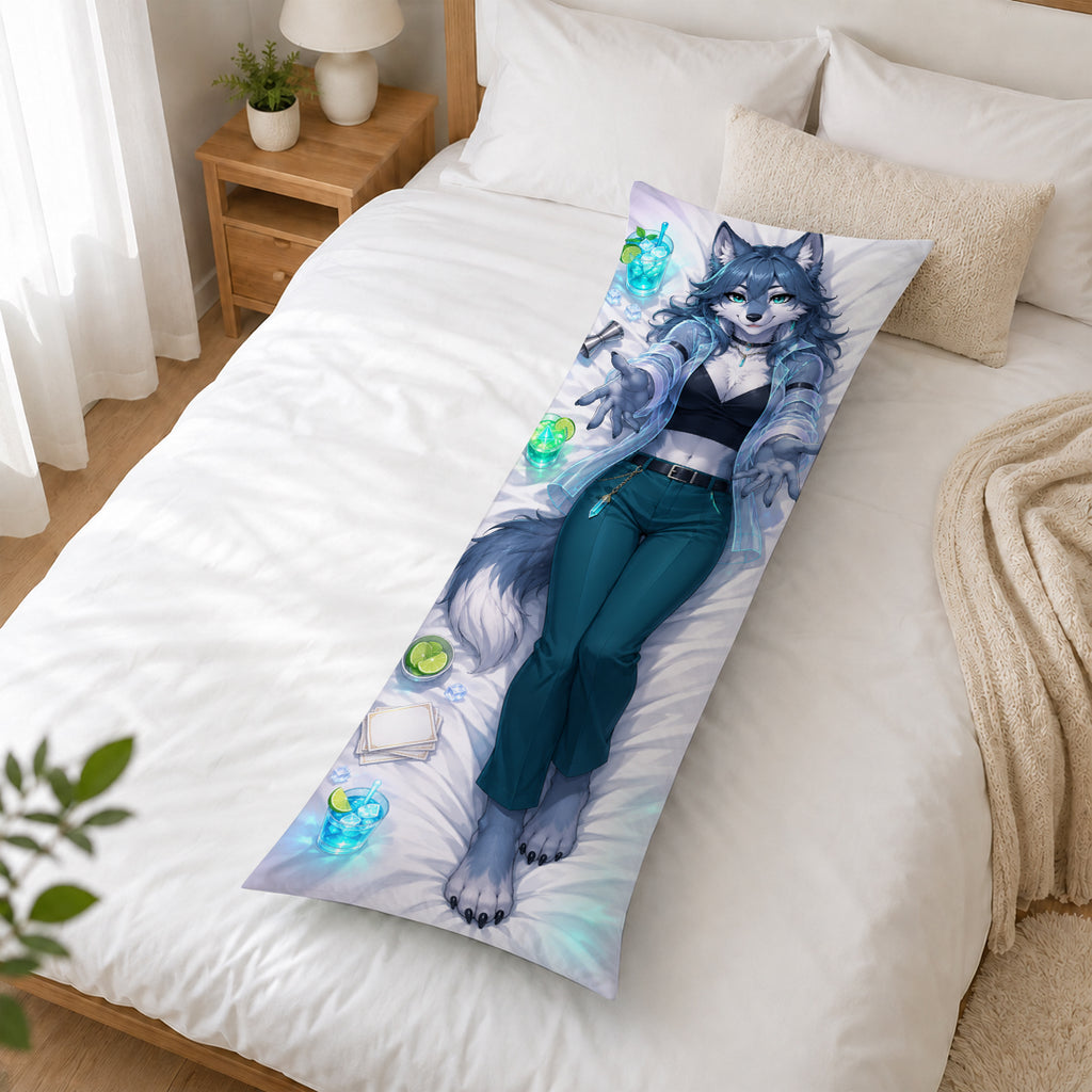Glow Mixologist Wolf furry body pillow cover product image 2