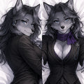 Door Host Wolf furry body pillow cover product image 1