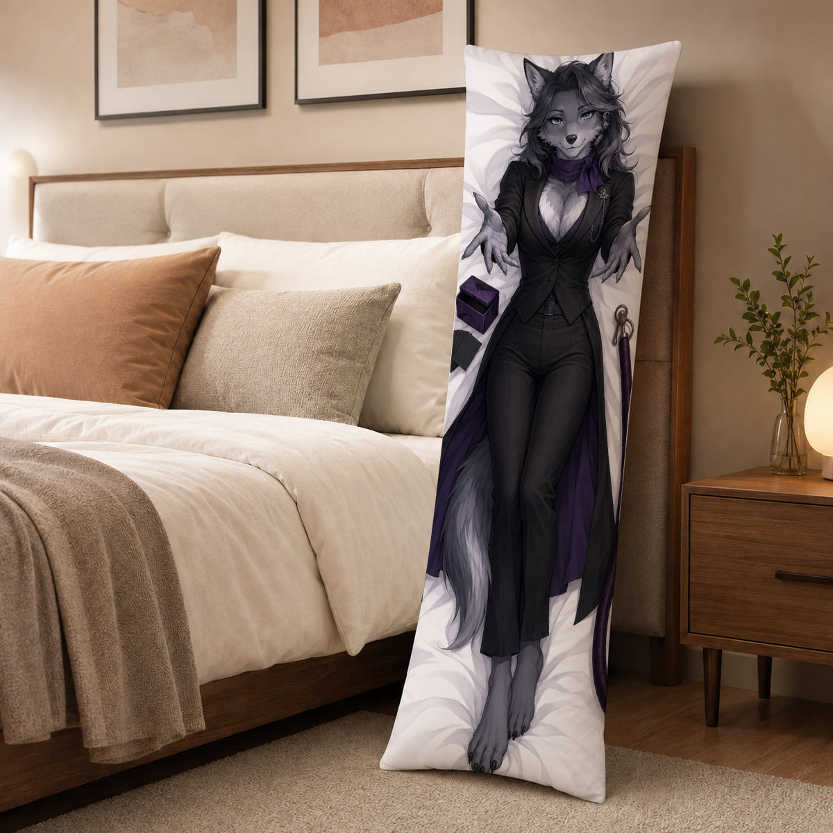 Door Host Wolf furry body pillow cover product image 3