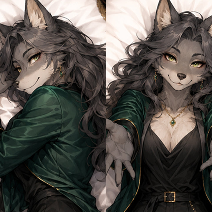 Furry Body Pillow Cover Jazz Singer Wolf Pillowcase dakimakura 20"x59" Anthro Character